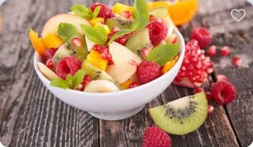 Fruit salad with berries and kiwi